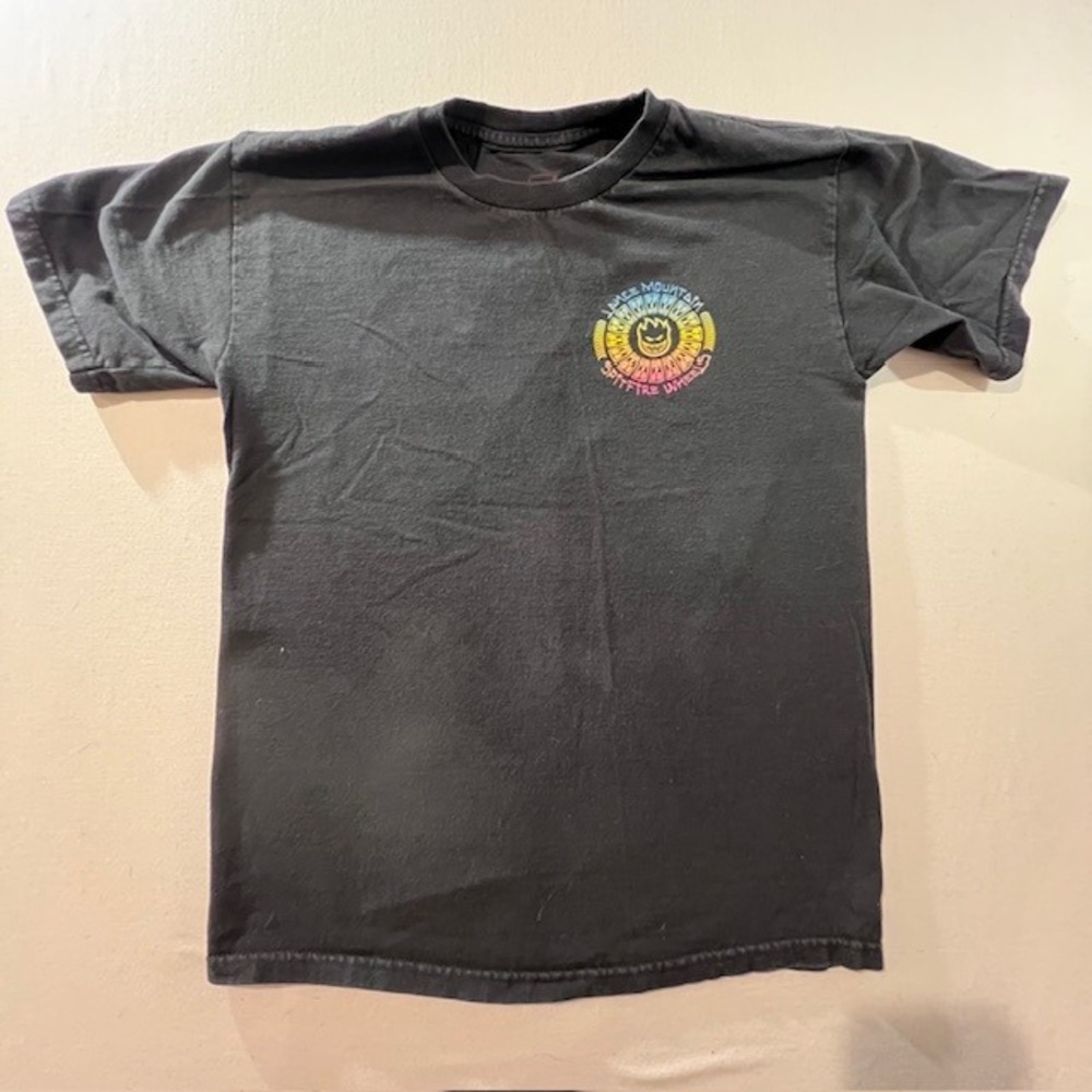 Spitfire Wheels T Shirt Mens Small Black Lance Mountain Bighead Logo Graphic Tee